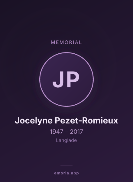 Memorial portrait of Jocelyne Pezet-Romieux
