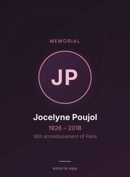 Memorial portrait of Jocelyne Poujol