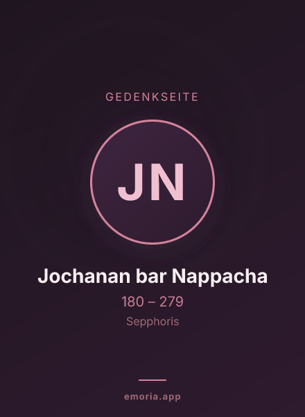 Gedenkportrait von Jochanan bar Nappacha