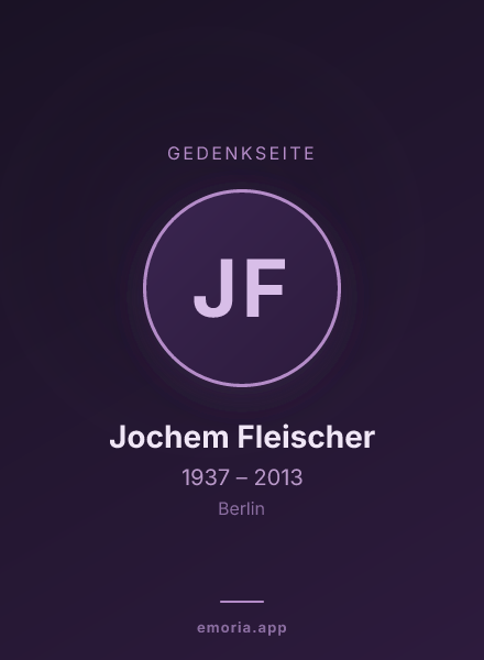 Gedenkportrait von Jochem Fleischer