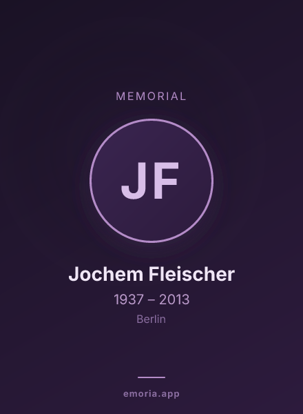 Memorial portrait of Jochem Fleischer