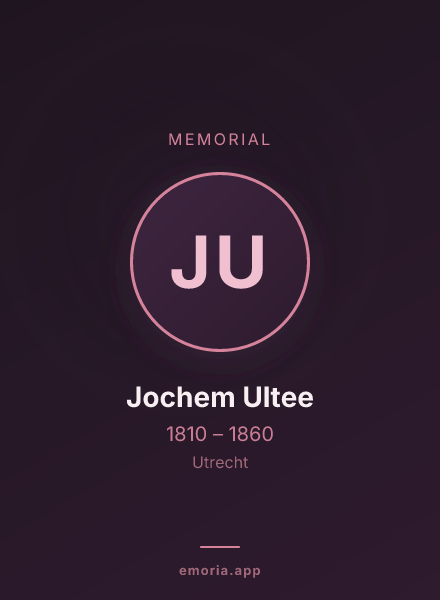 Memorial portrait of Jochem Ultee