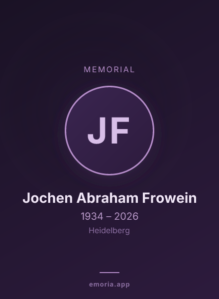 Memorial portrait of Jochen Abraham Frowein