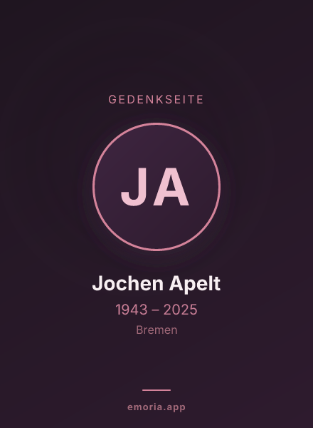 Gedenkportrait von Jochen Apelt