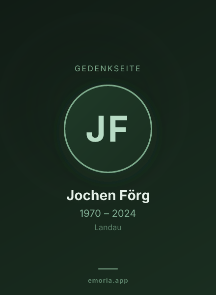 Gedenkportrait von Jochen Förg