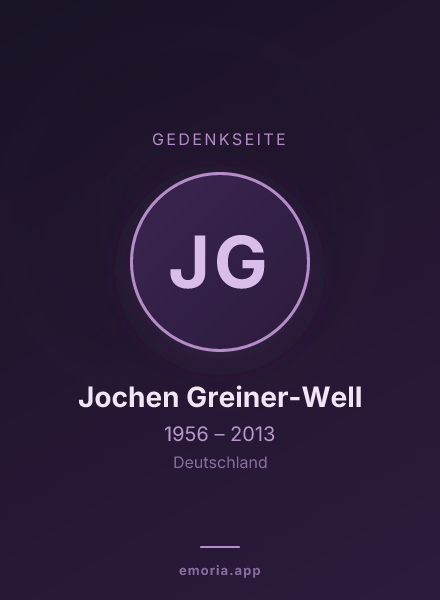 Gedenkportrait von Jochen Greiner-Well