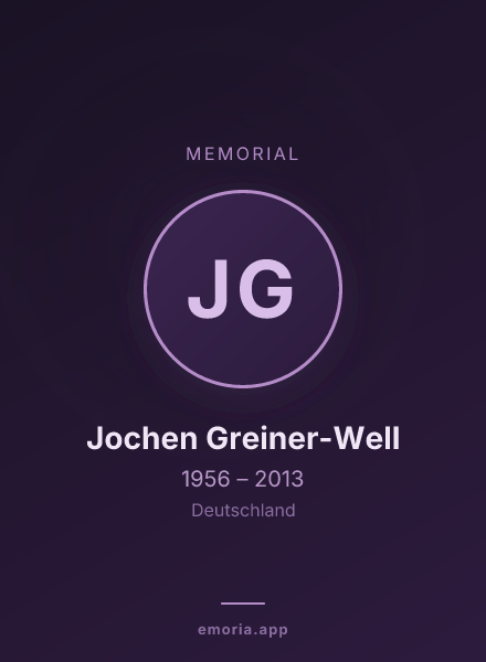 Memorial portrait of Jochen Greiner-Well