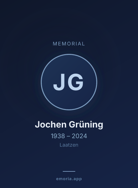 Memorial portrait of Jochen Grüning