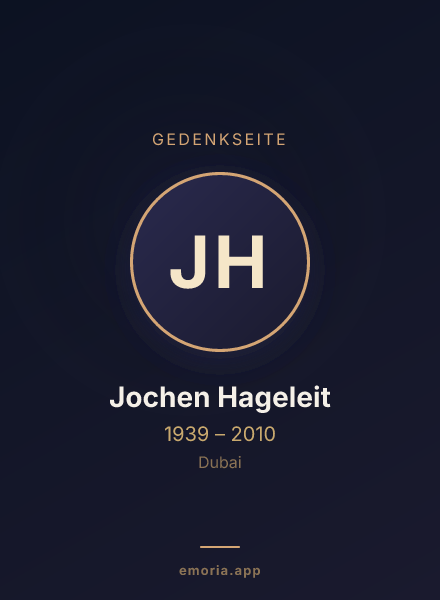 Gedenkportrait von Jochen Hageleit