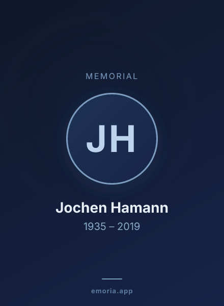 Memorial portrait of Jochen Hamann