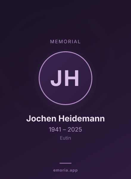 Memorial portrait of Jochen Heidemann