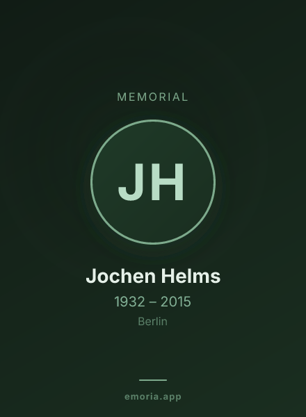 Memorial portrait of Jochen Helms