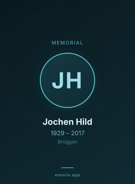 Memorial portrait of Jochen Hild