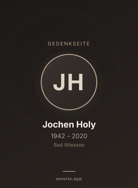 Gedenkportrait von Jochen Holy