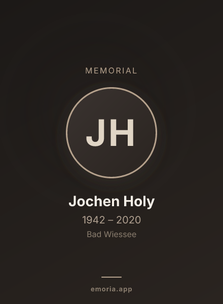 Memorial portrait of Jochen Holy