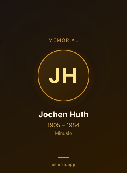 Memorial portrait of Jochen Huth