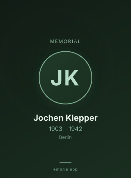 Memorial portrait of Jochen Klepper