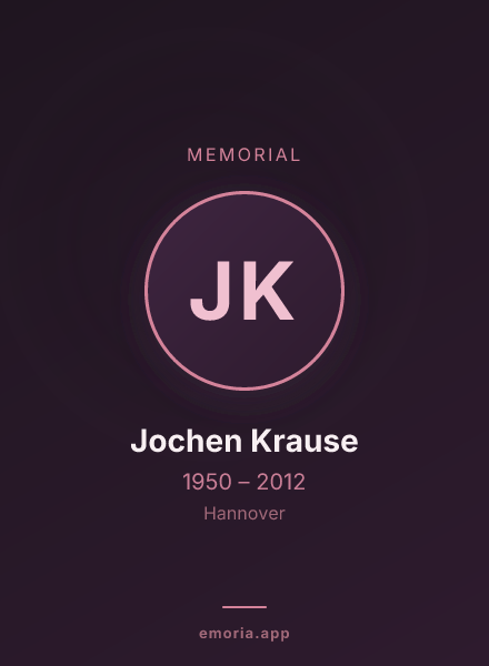 Memorial portrait of Jochen Krause