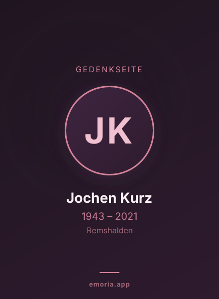 Gedenkportrait von Jochen Kurz