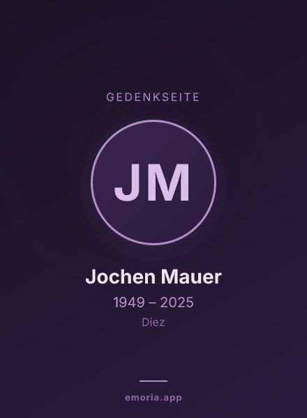 Gedenkportrait von Jochen Mauer