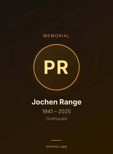Memorial portrait of Prof. Dr. Dr. Jochen Range