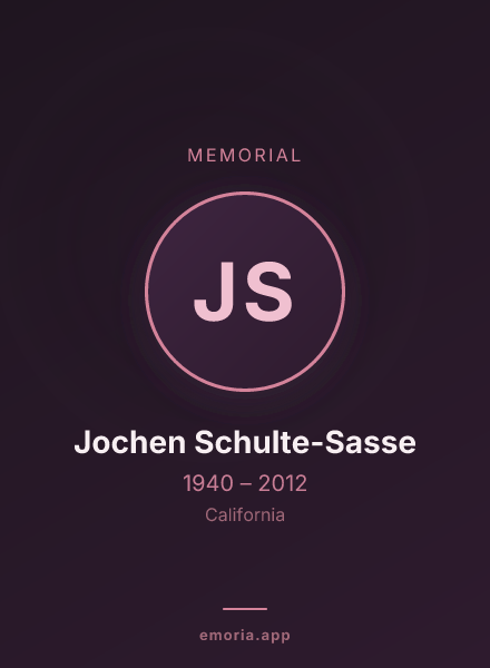 Memorial portrait of Jochen Schulte-Sasse