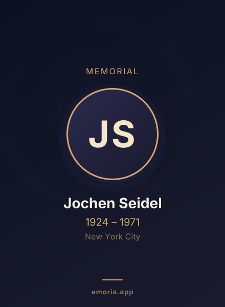 Memorial portrait of Jochen Seidel