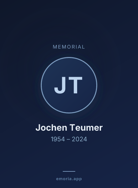 Memorial portrait of Jochen Teumer
