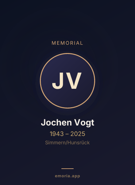 Memorial portrait of Jochen Vogt