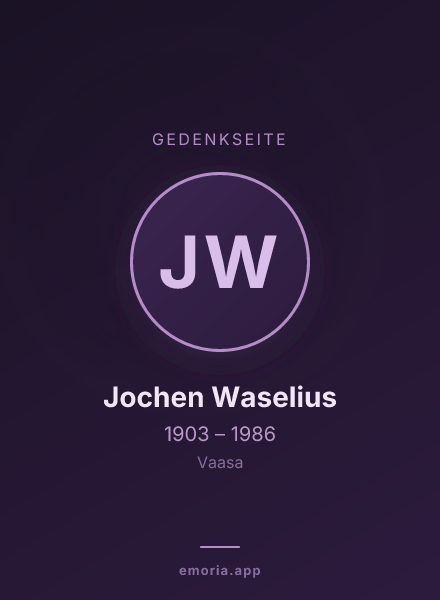 Gedenkportrait von Jochen Waselius
