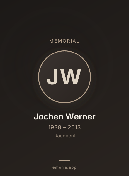 Memorial portrait of Jochen Werner