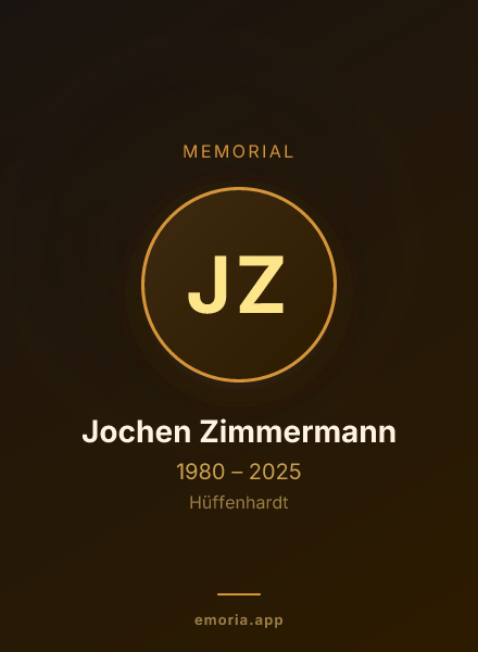 Memorial portrait of Jochen Zimmermann