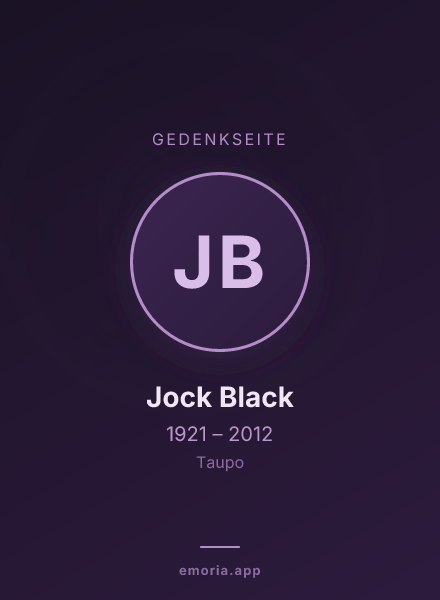 Gedenkportrait von Jock Black