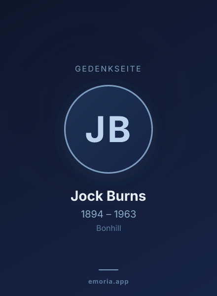 Gedenkportrait von Jock Burns