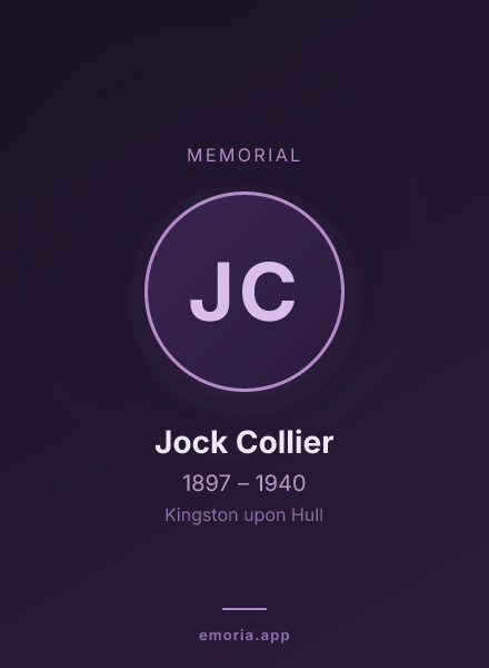 Memorial portrait of Jock Collier