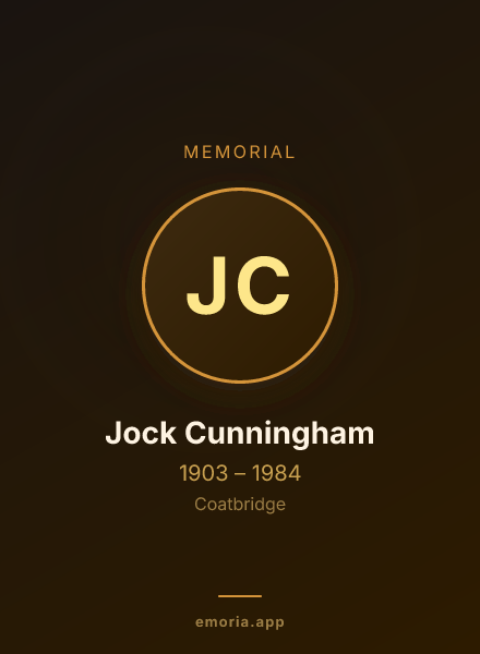 Memorial portrait of Jock Cunningham