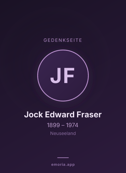 Gedenkportrait von Jock Edward Fraser