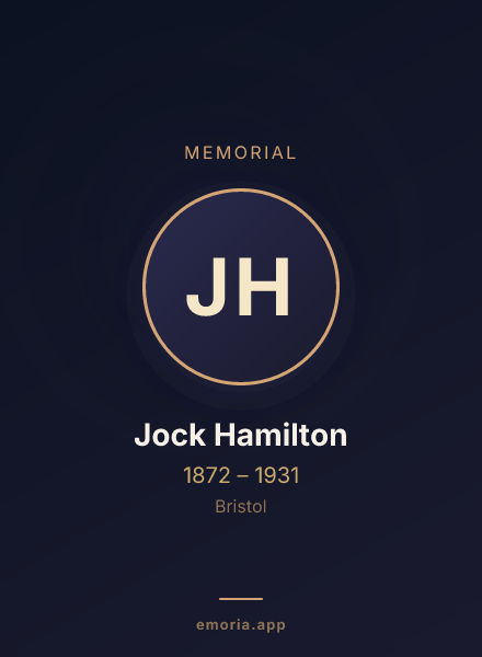 Memorial portrait of Jock Hamilton