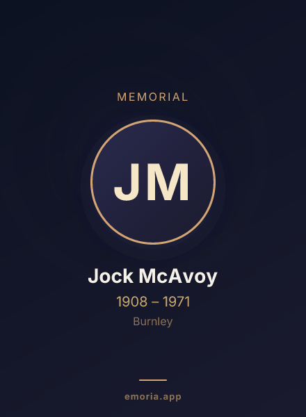 Memorial portrait of Jock McAvoy