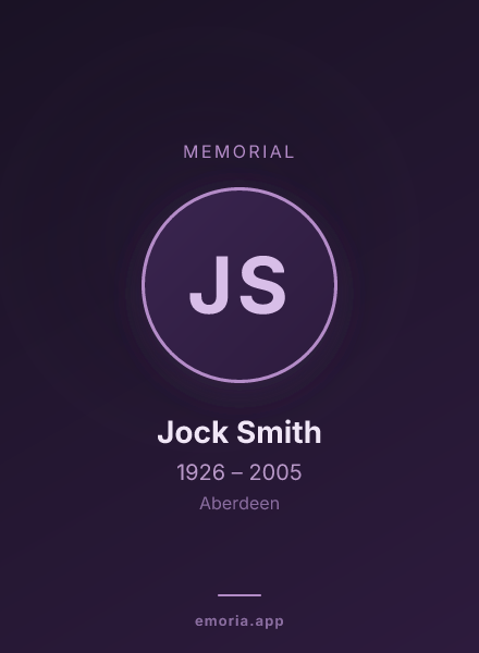 Memorial portrait of Jock Smith