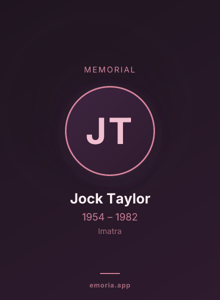 Memorial portrait of Jock Taylor