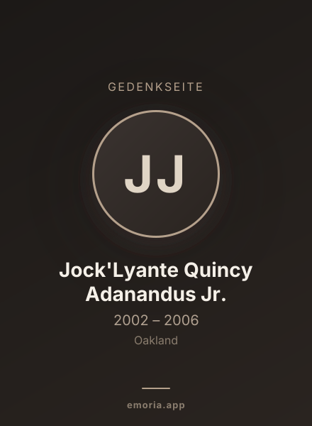 Gedenkportrait von Jock'Lyante Quincy Adanandus Jr.