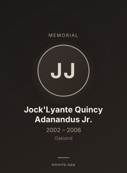 Memorial portrait of Jock'Lyante Quincy Adanandus Jr.