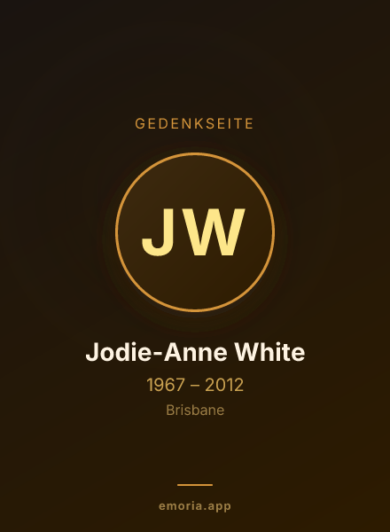 Gedenkportrait von Jodie-Anne White