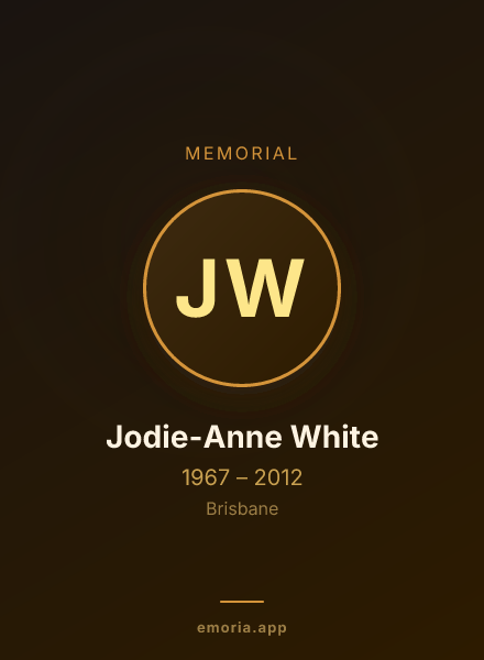 Memorial portrait of Jodie-Anne White
