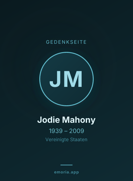 Gedenkportrait von Jodie Mahony