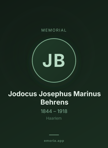 Memorial portrait of Jodocus Josephus Marinus Behrens