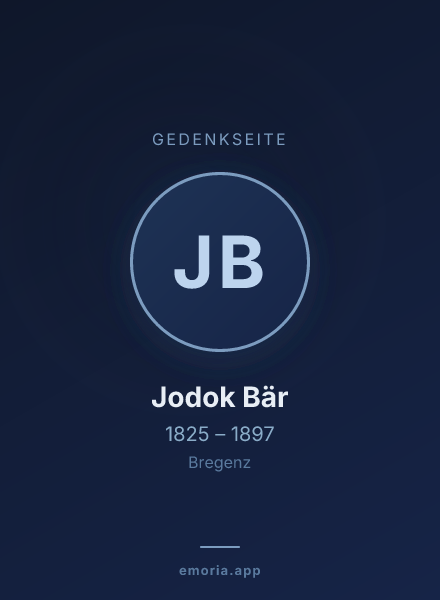 Gedenkportrait von Jodok Bär