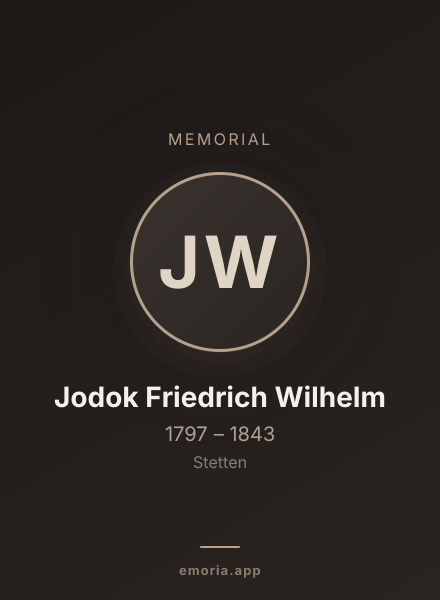 Memorial portrait of Jodok Friedrich Wilhelm