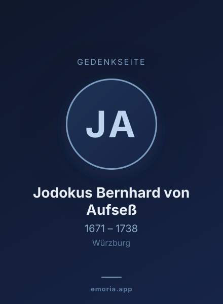 Gedenkportrait von Jodokus Bernhard von Aufseß
